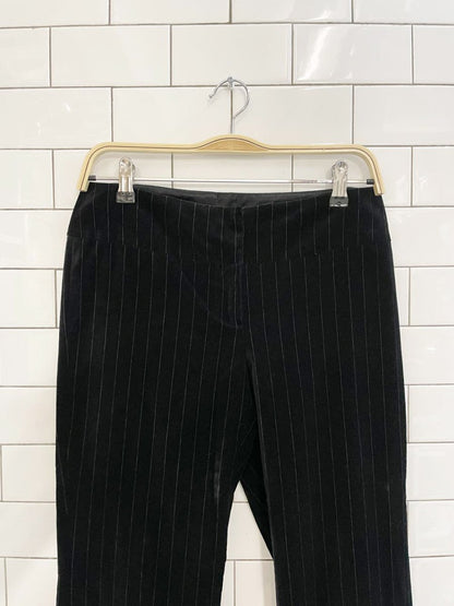 y2k suzy shier low rise velvet pin stripe flare leg pant - good market thrift store