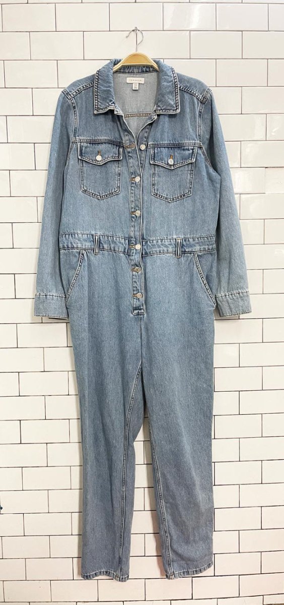 topshop denim boilersuit jumpsuit - good market thrift store