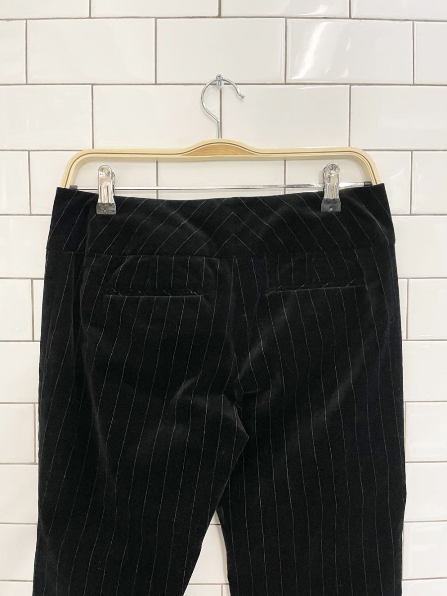 y2k suzy shier low rise velvet pin stripe flare leg pant - good market thrift store