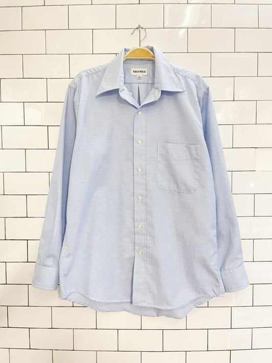 vintage moore's blue oversized menswear shirt - good market thrift store