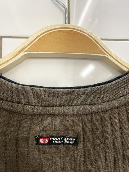 y2k point zero chunky rib long sleeve shirt - good market thrift store