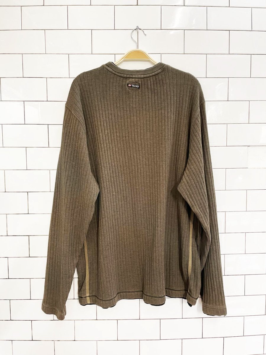 y2k point zero chunky rib long sleeve shirt - good market thrift store