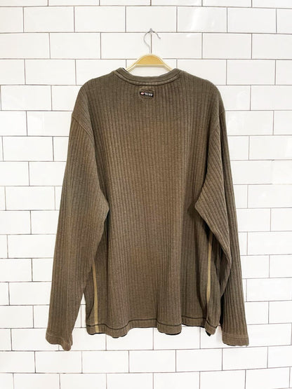 y2k point zero chunky rib long sleeve shirt - good market thrift store