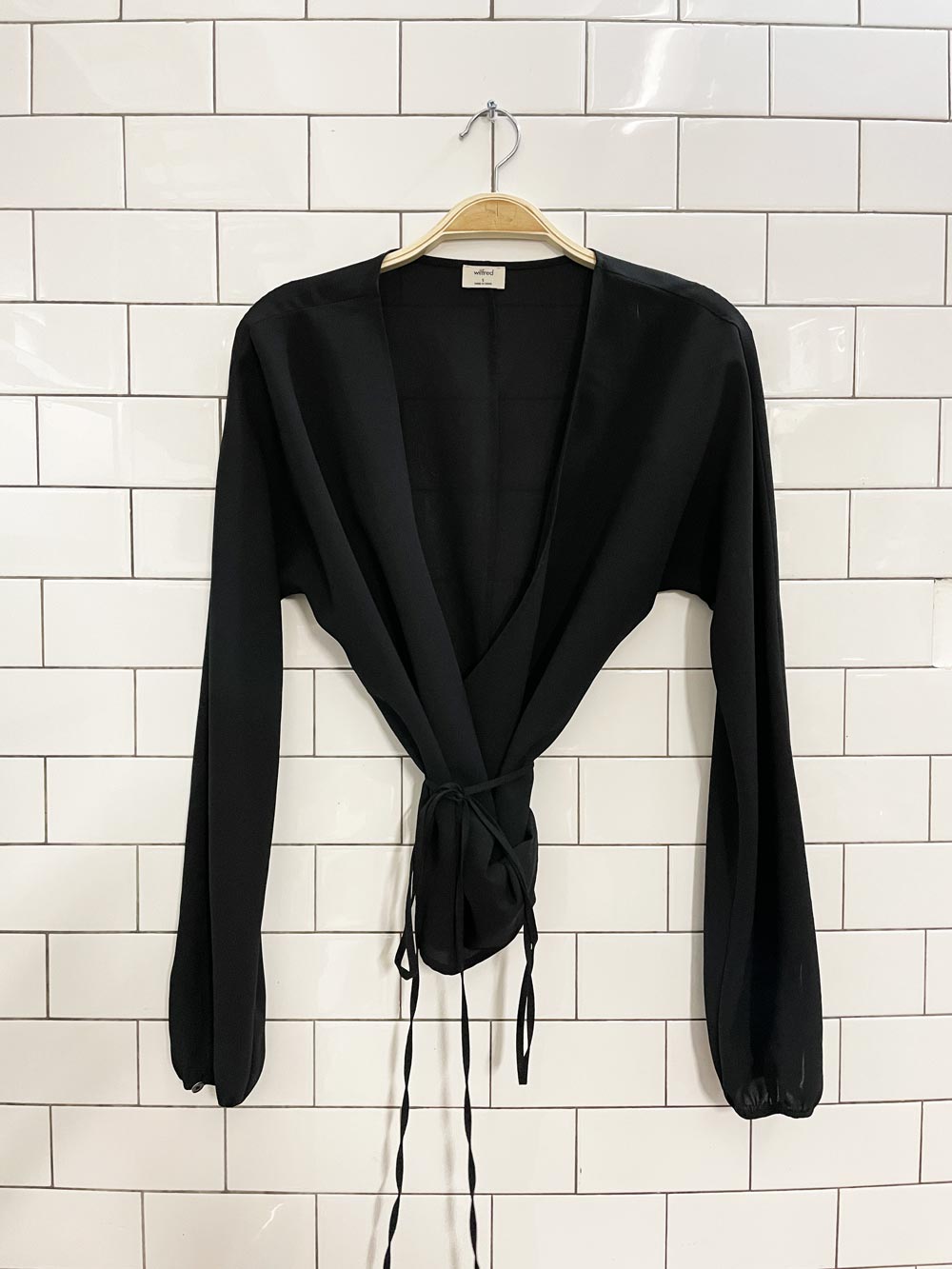 wilfred chiffon tie wrap blouse - good market thrift store