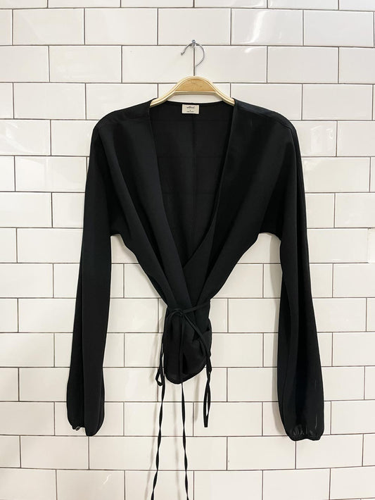 wilfred chiffon tie wrap blouse - good market thrift store
