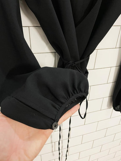 wilfred chiffon tie wrap blouse - good market thrift store