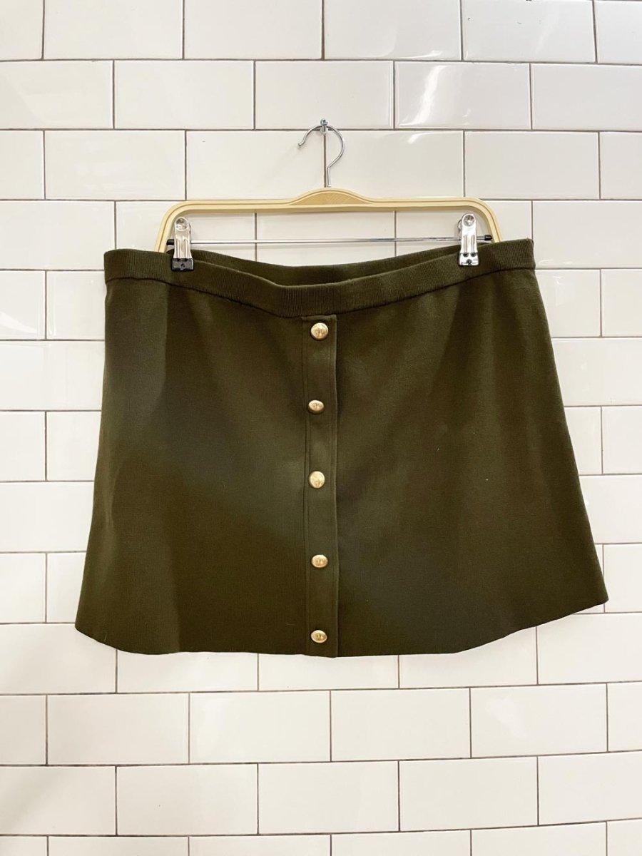 nwt h&m knit gold button mini skirt - good market thrift store