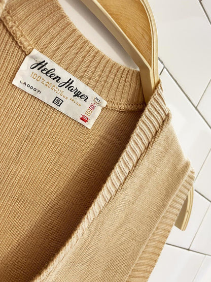 vintage helen harper tan knit vest - good market thrift store