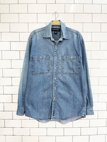 vintage 00s denver hayes oversized denim shirt - good market thrift store