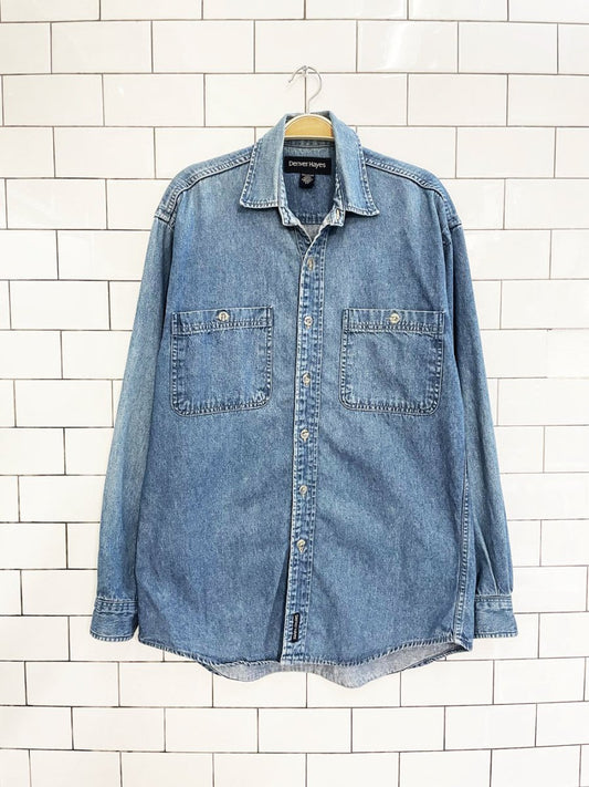 vintage 00s denver hayes oversized denim shirt - good market thrift store