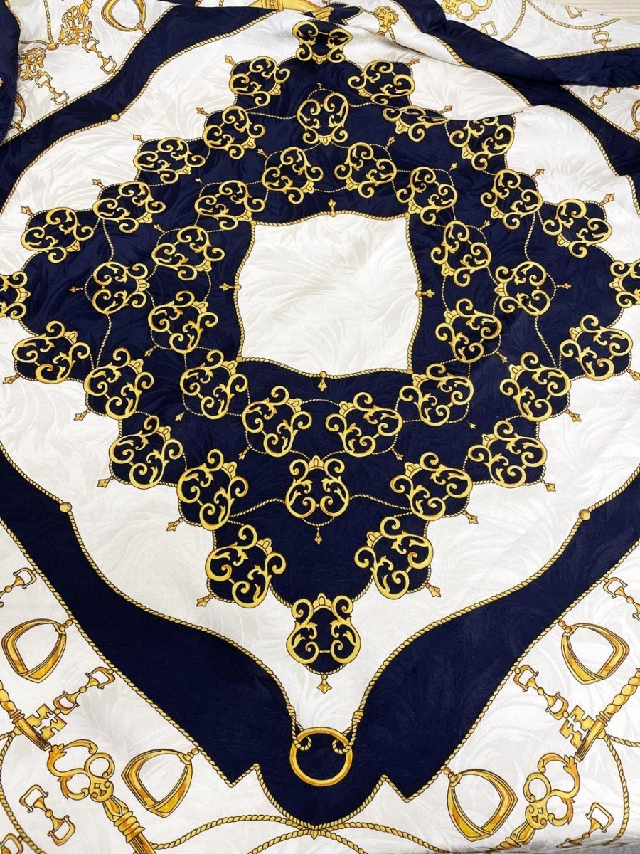 vintage 100% silk made in Italy harness keys square scarf | made in italy - good market thrift store