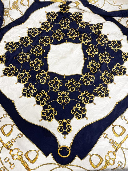 vintage 100% silk made in Italy harness keys square scarf | made in italy - good market thrift store