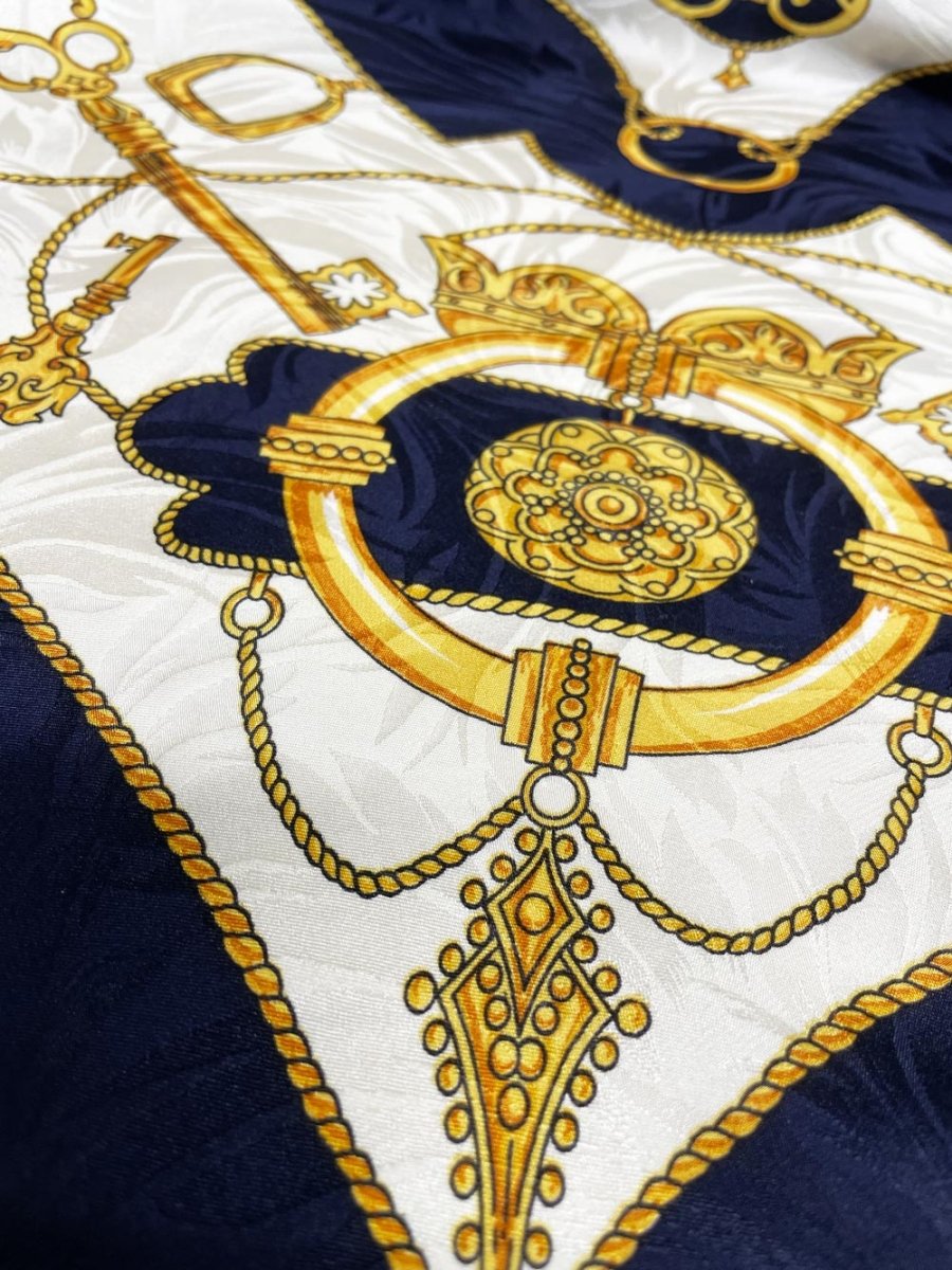 vintage 100% silk made in Italy harness keys square scarf | made in italy - good market thrift store