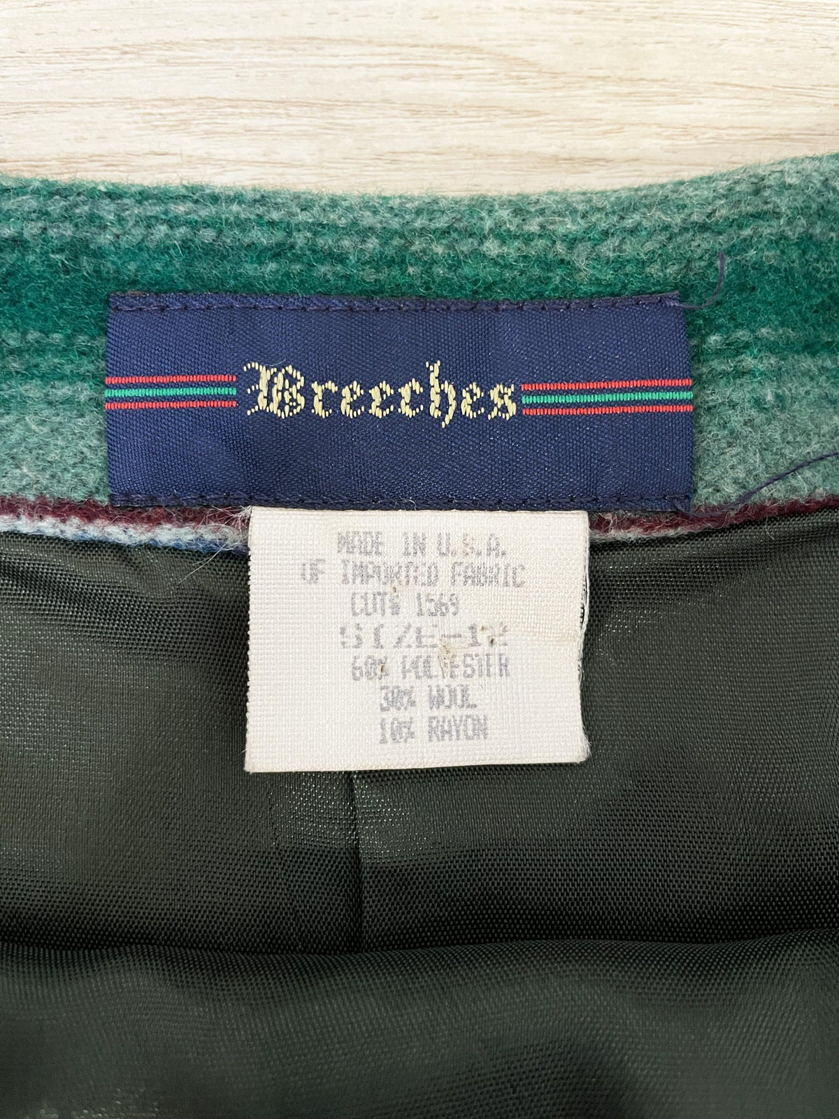 vintage breeches wool-blend southwestern blanket stitch wrap maxi skirt | made in USA