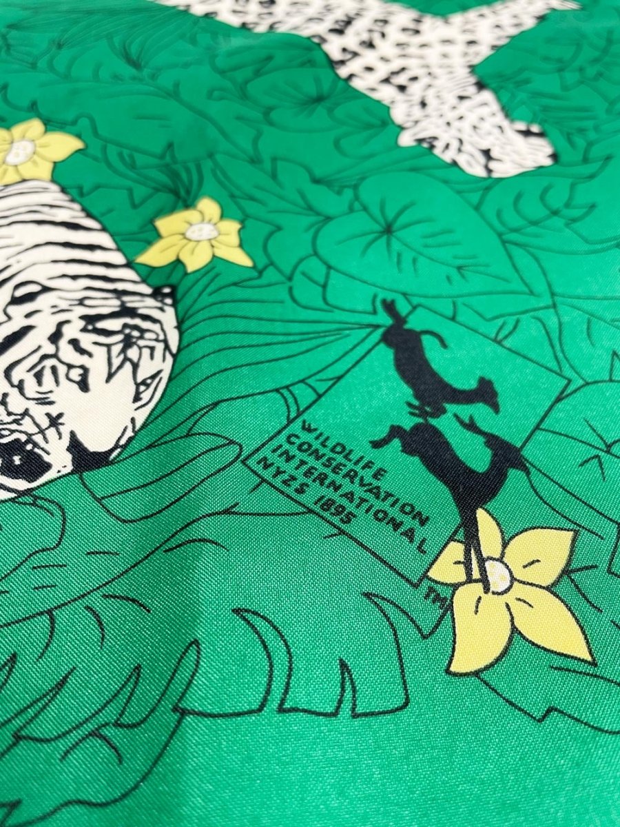 vintage wildlife conservation white tiger jungle square scarf | NYZS 1895 - good market thrift store