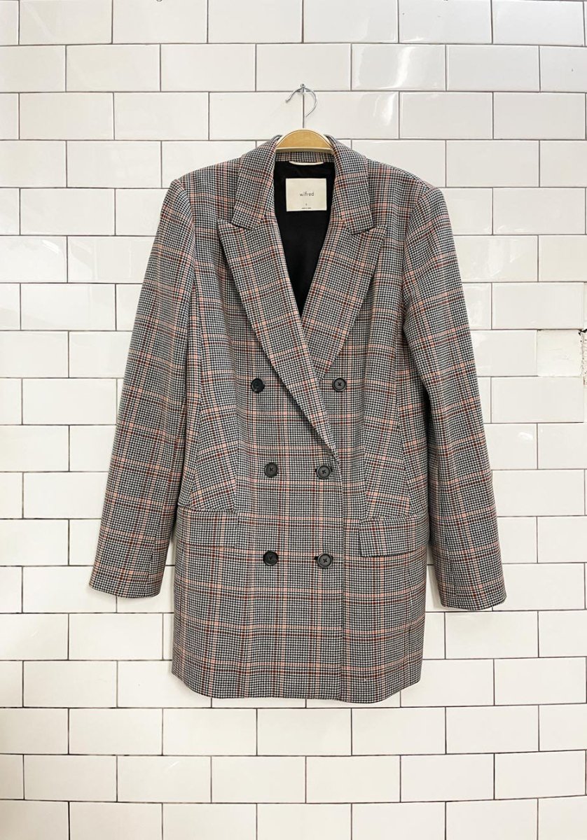 wilfred margaux houndstooth knit blazer - good market thrift store