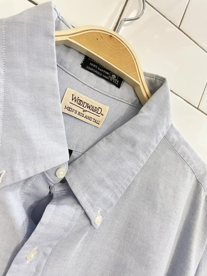 vintage woodward blue oversized menswear shirt | made in USA - good market thrift store