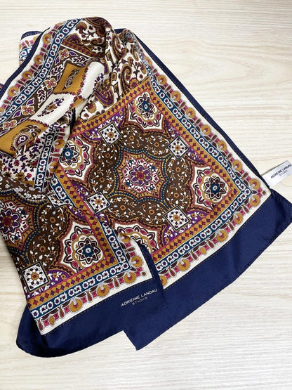 vintage adriene landau 100% silk medallion paisley long scarf - good market thrift store