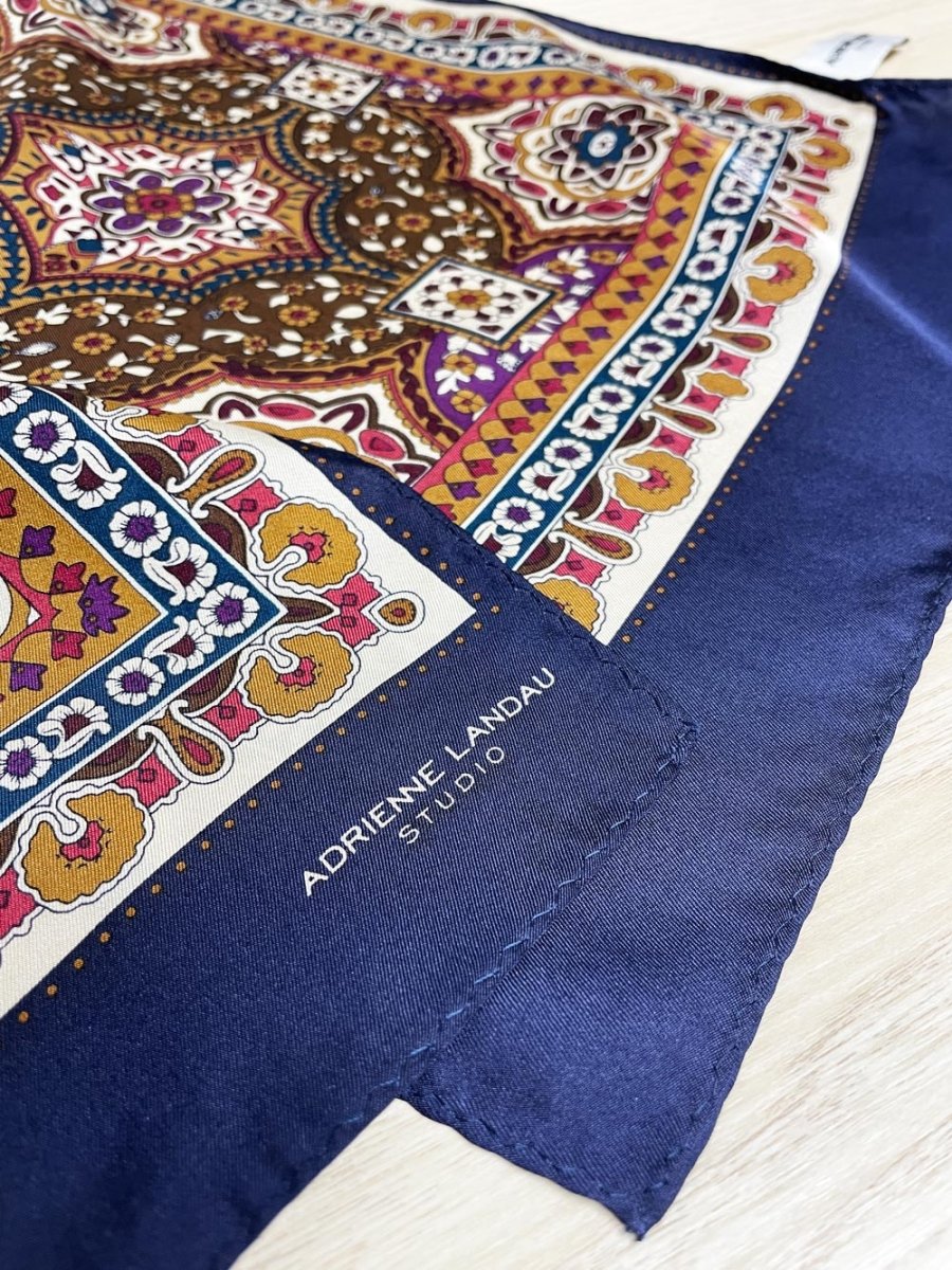 vintage adriene landau 100% silk medallion paisley long scarf - good market thrift store