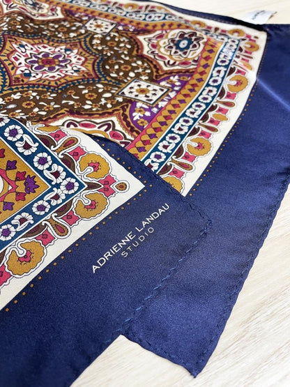 vintage adriene landau 100% silk medallion paisley long scarf - good market thrift store