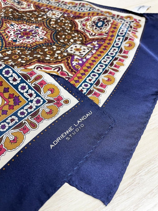 vintage adriene landau 100% silk medallion paisley long scarf - good market thrift store