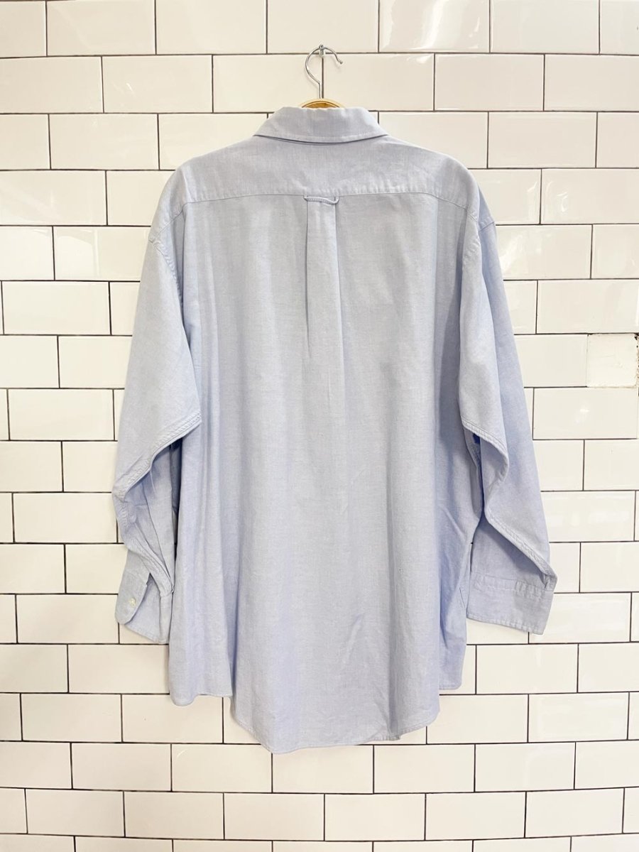 vintage woodward blue oversized menswear shirt | made in USA - good market thrift store