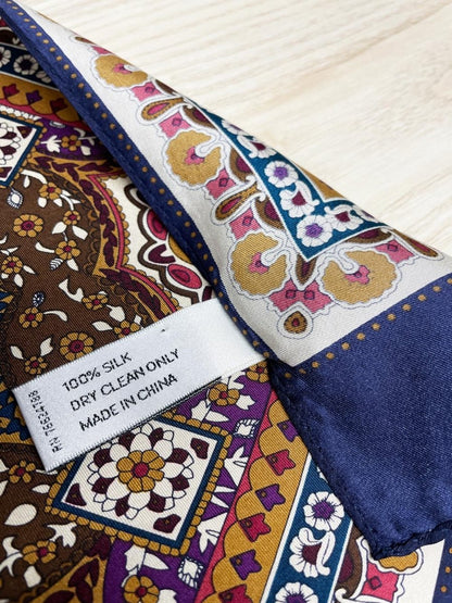 vintage adriene landau 100% silk medallion paisley long scarf - good market thrift store