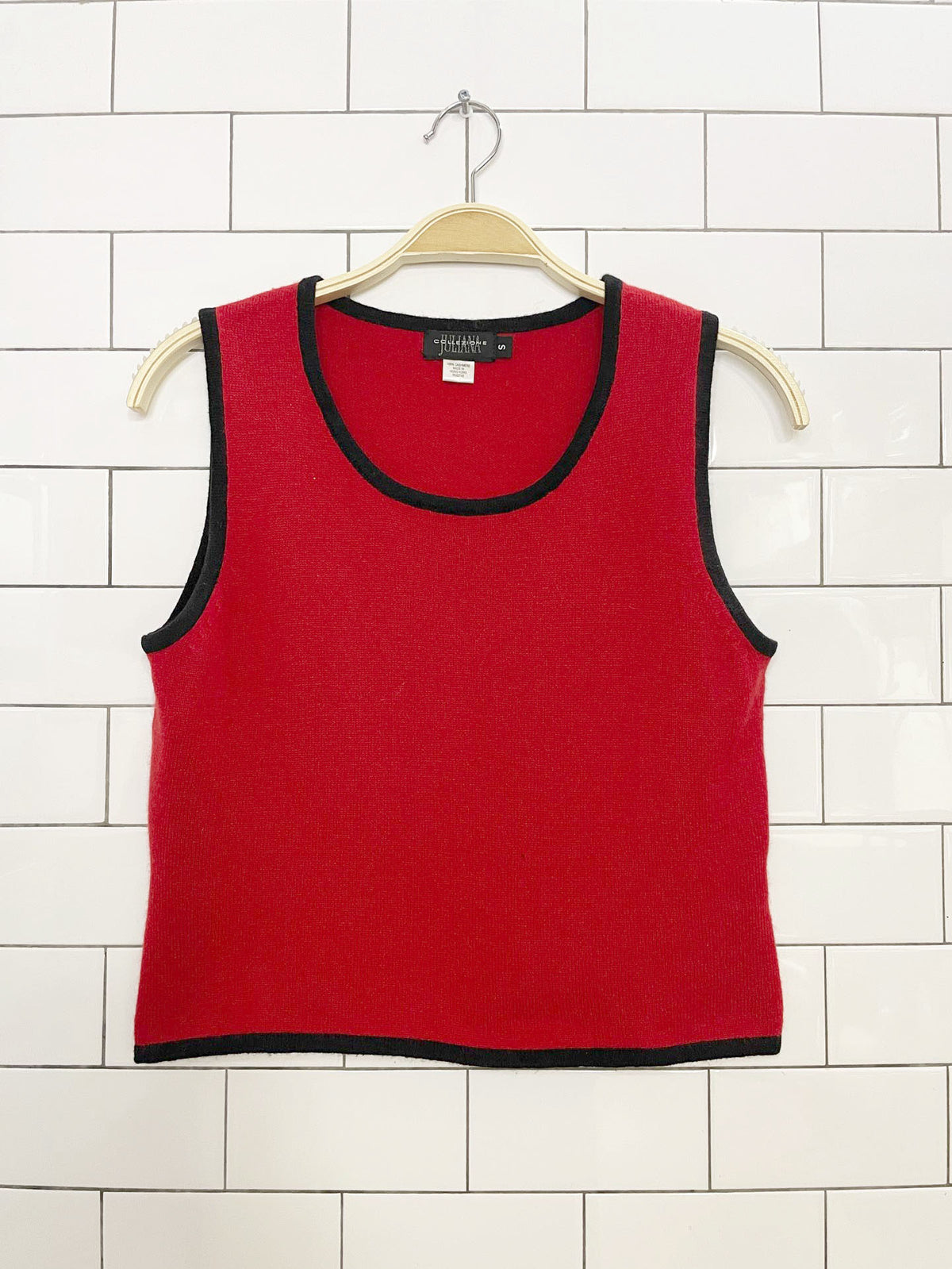 x2 y2k juliana collezione 100% cashmere knit tank + cardigan set