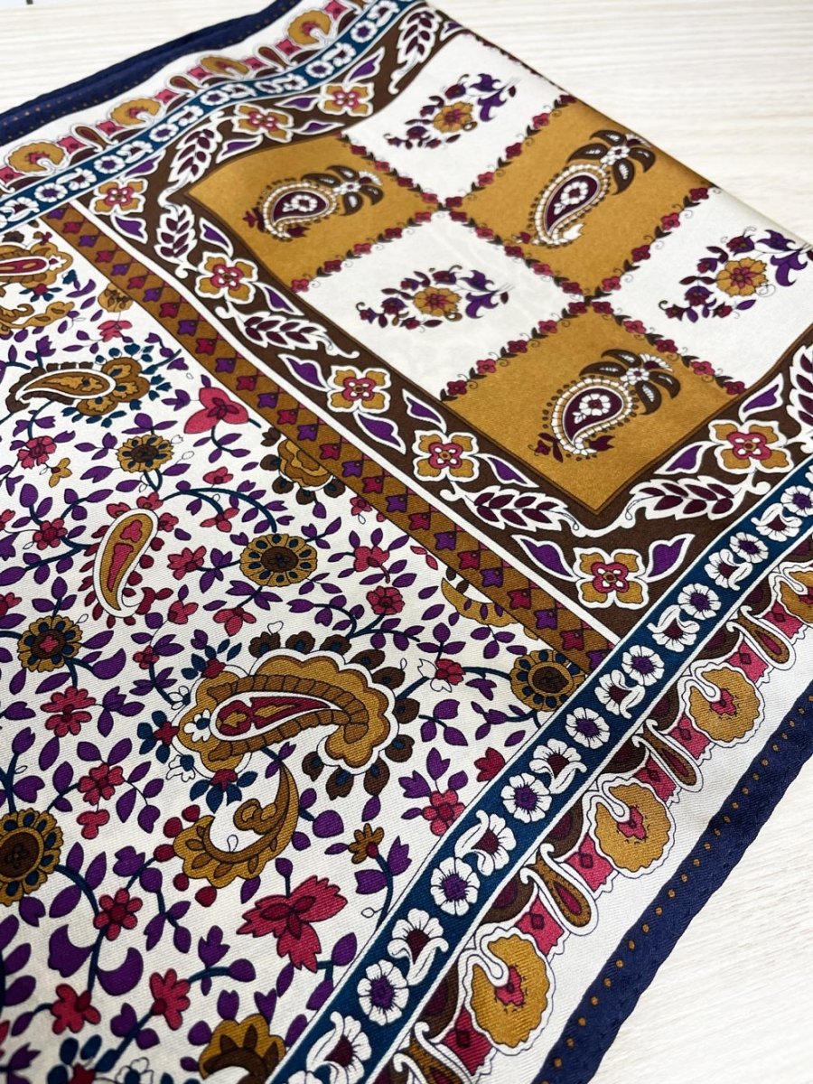 vintage adriene landau 100% silk medallion paisley long scarf - good market thrift store