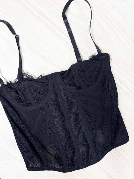 black lace corset lingerie