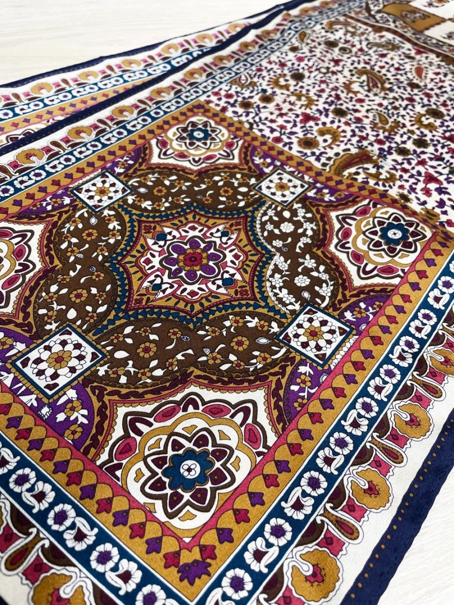 vintage adriene landau 100% silk medallion paisley long scarf - good market thrift store