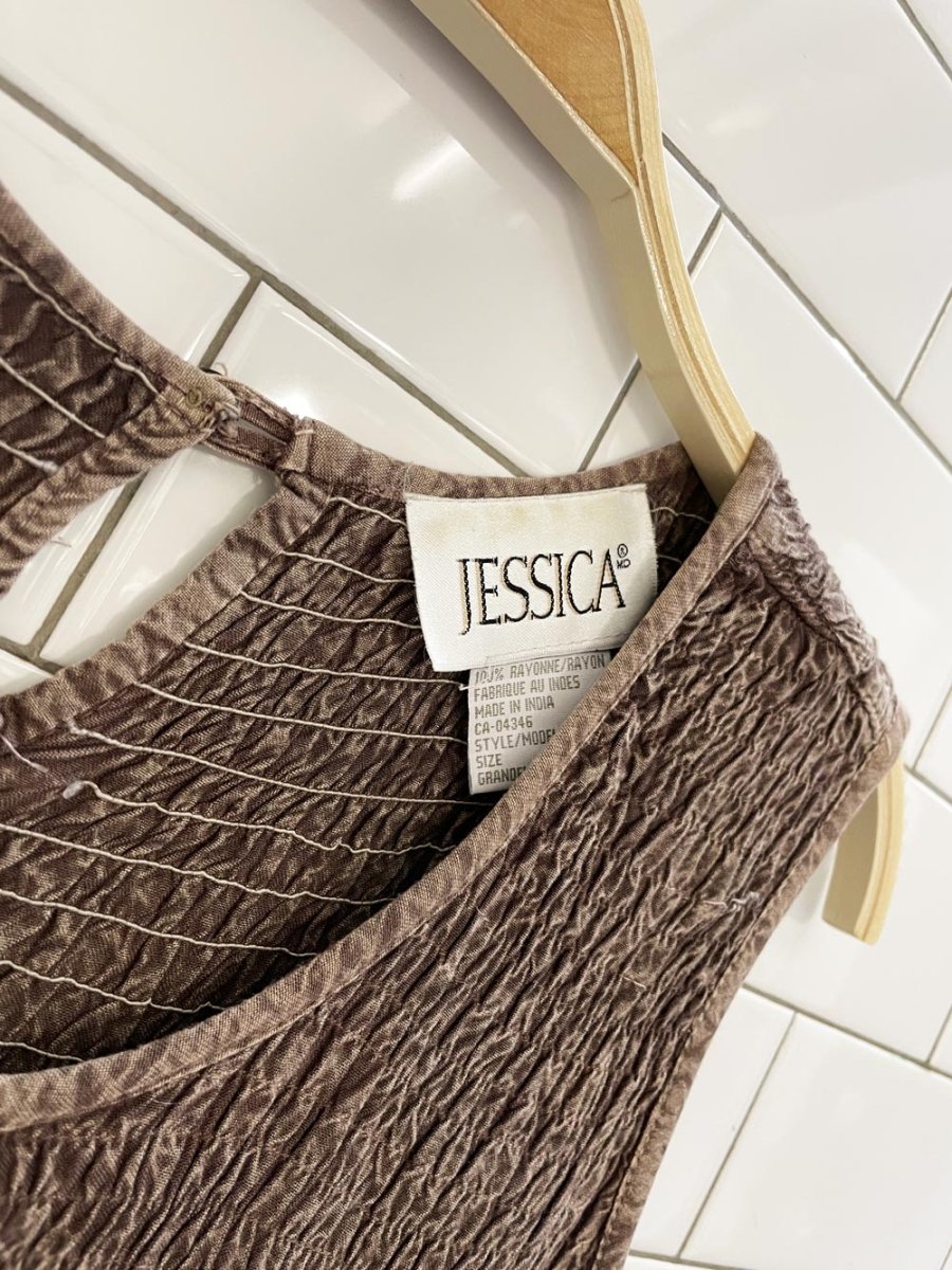 vintage 00s jessica smocked top midi dress - good market thrift store