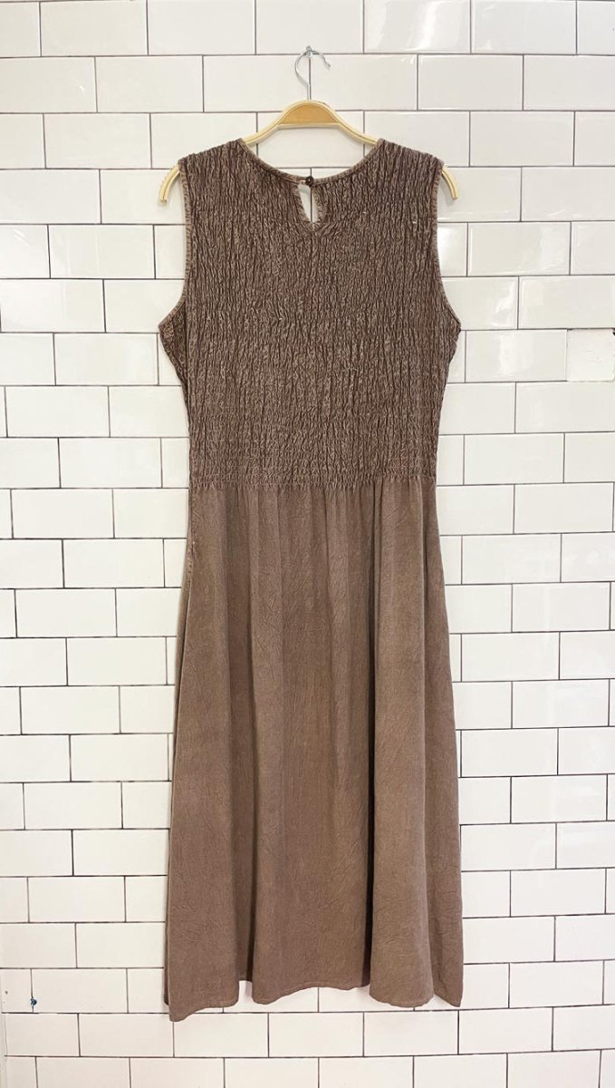 vintage 00s jessica smocked top midi dress - good market thrift store