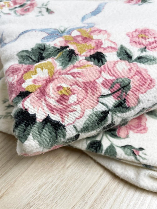 vintage cs brooks floral flannel sheet set | full - good market thrift store