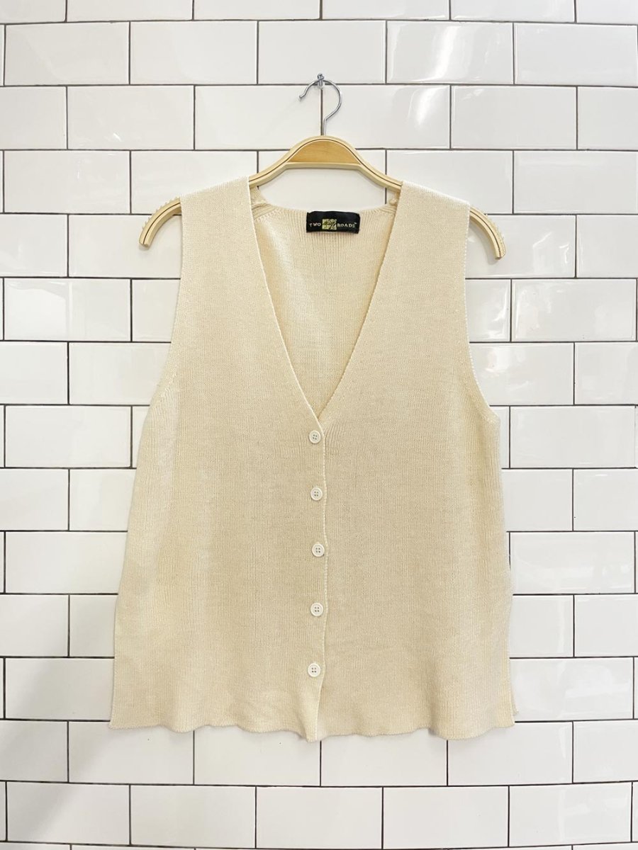 vintage 90s two roads minimal knit vest top - good market thrift store