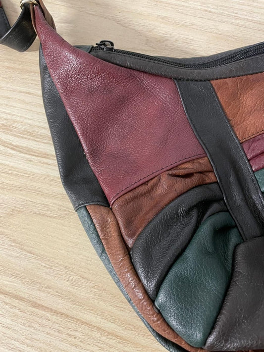 vintage italy patchwork leather hobo banana bag - good market thrift store