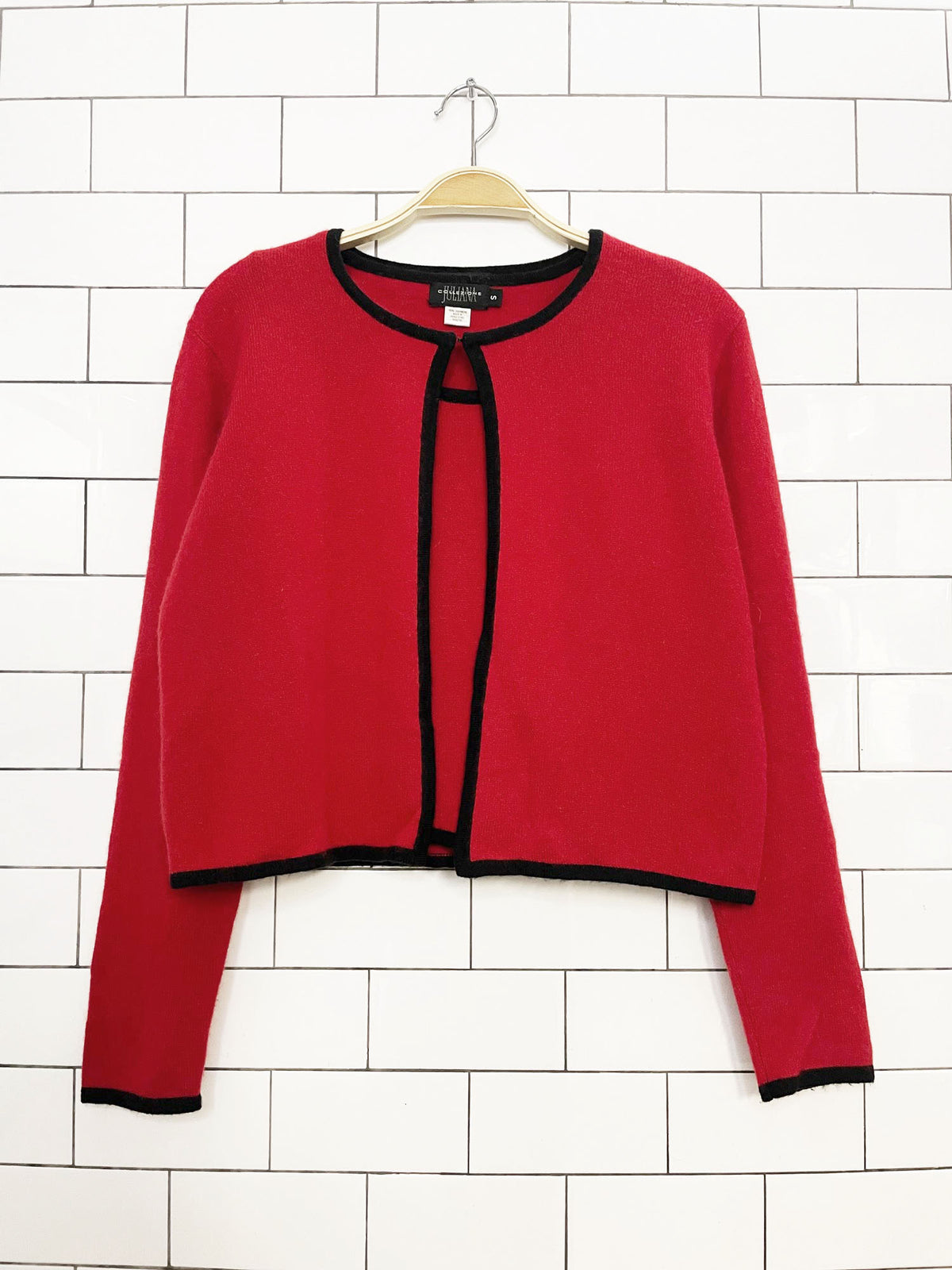 x2 y2k juliana collezione 100% cashmere knit tank + cardigan set