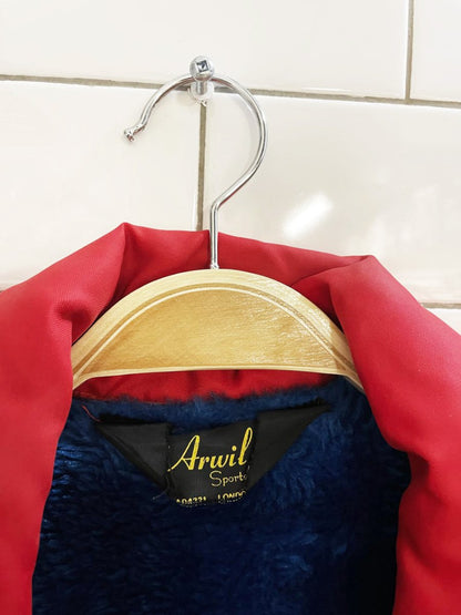 vintage ole tymers "gina 1 fan" varsity bomber jacket | sherpa lined - good market thrift store