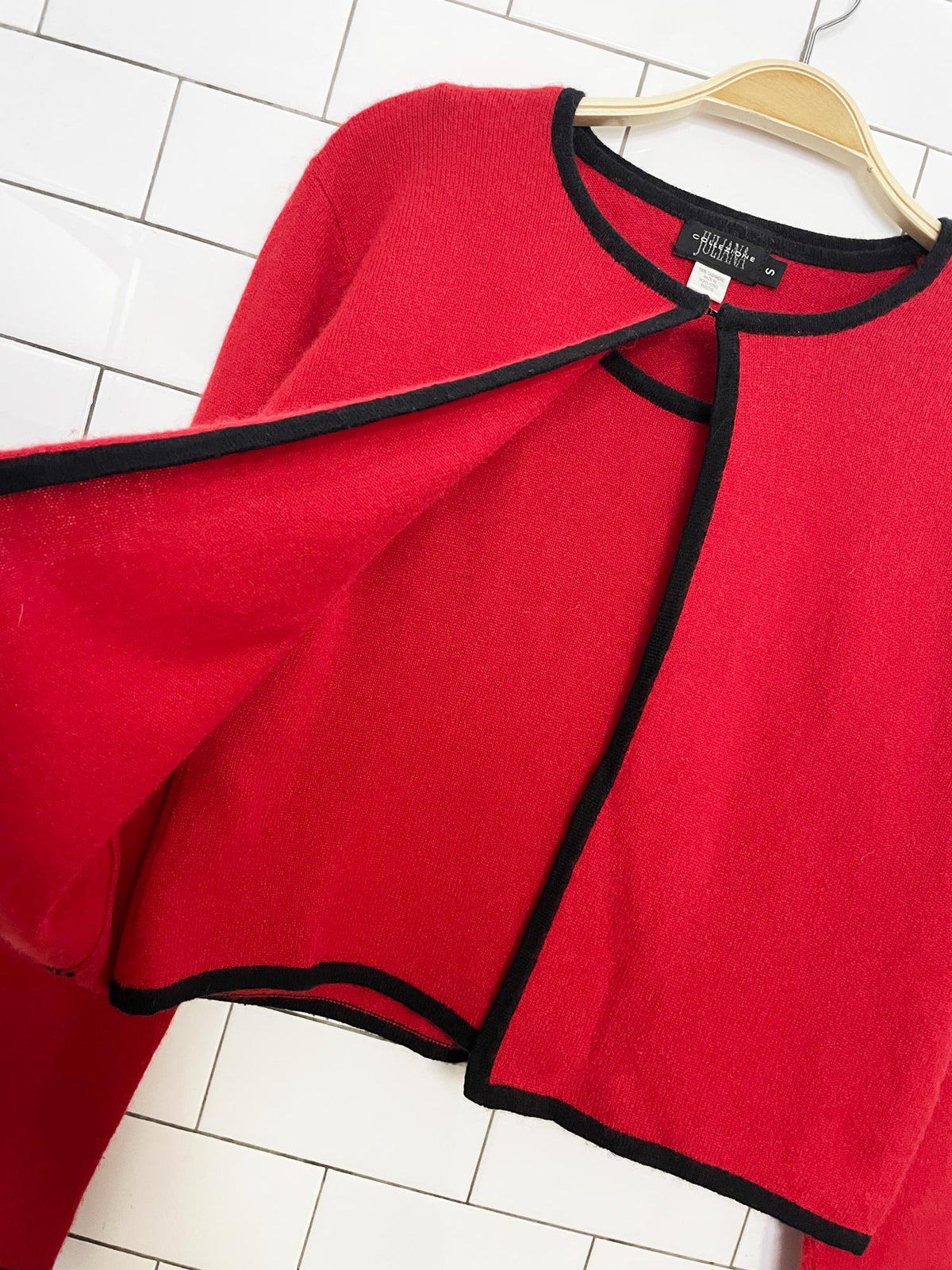 x2 y2k juliana collezione 100% cashmere knit tank + cardigan set