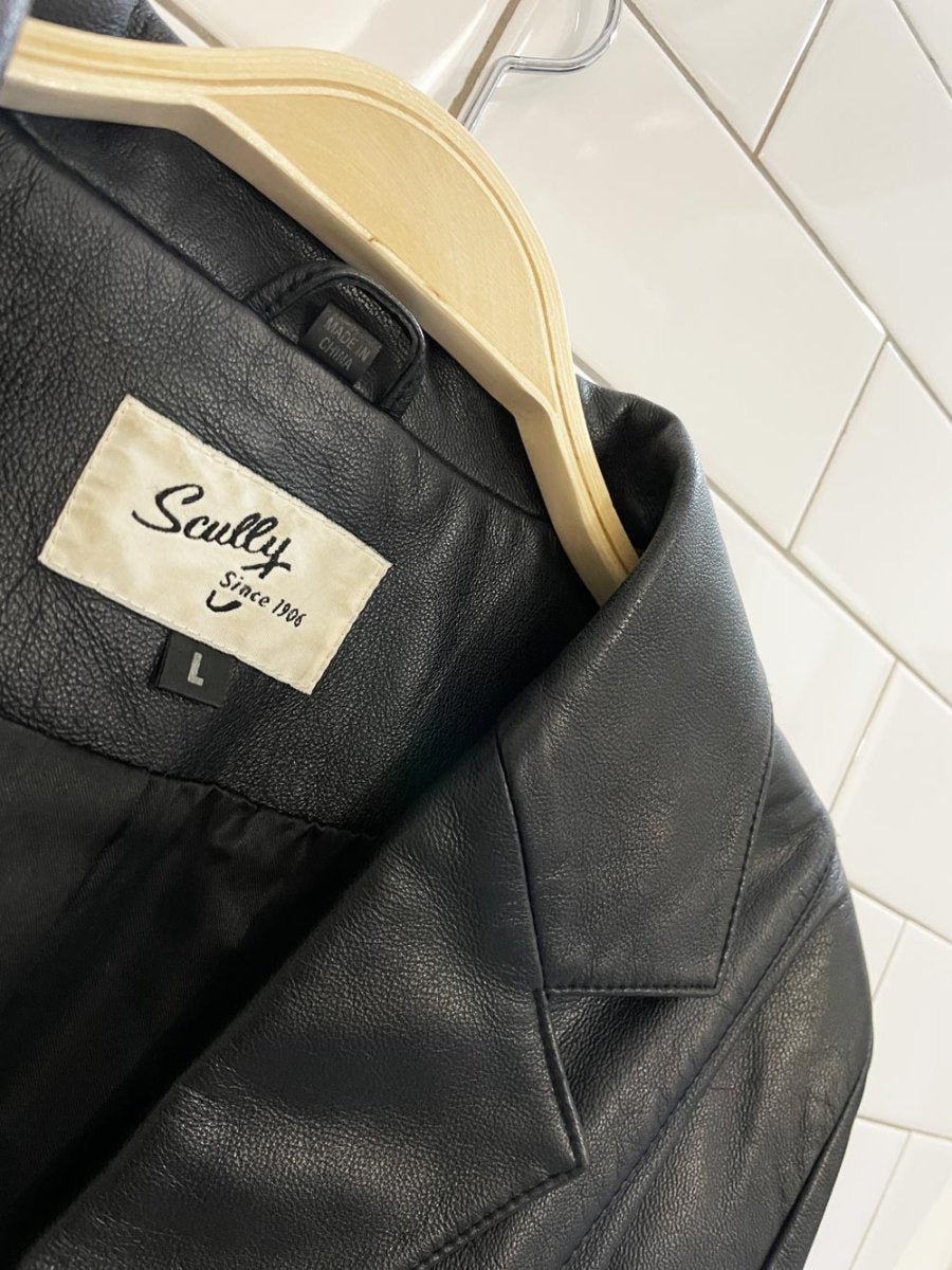 vintage 90s scully western button butter leather jacket - good market thrift store