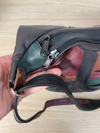 vintage italy patchwork leather hobo banana bag - good market thrift store