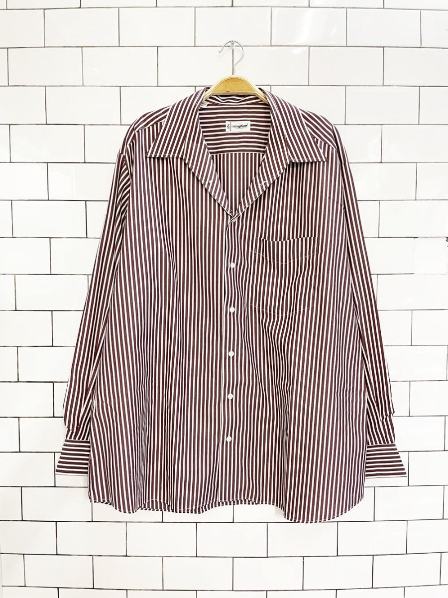 vintage walbusch striped oversized menswear shirt - good market thrift store