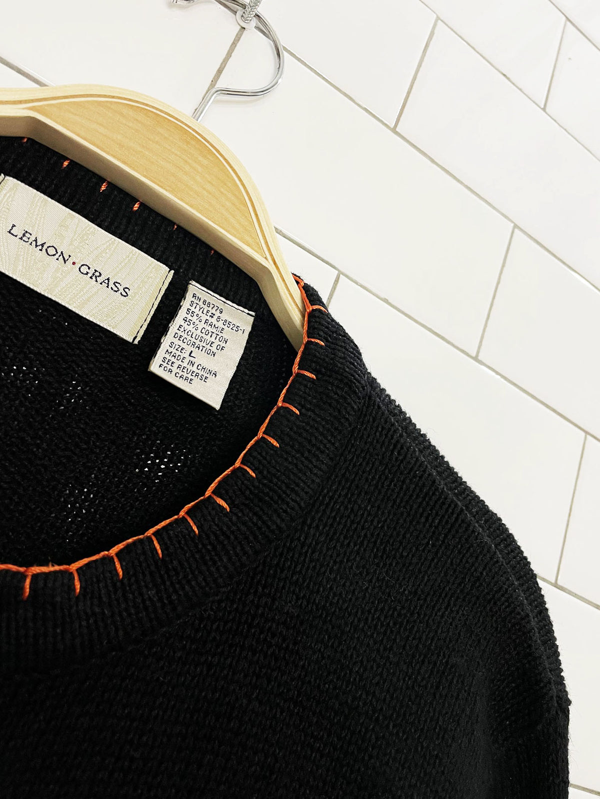 vintage lemongrass ramie-blend knit halloween minimal cardigan sweater
