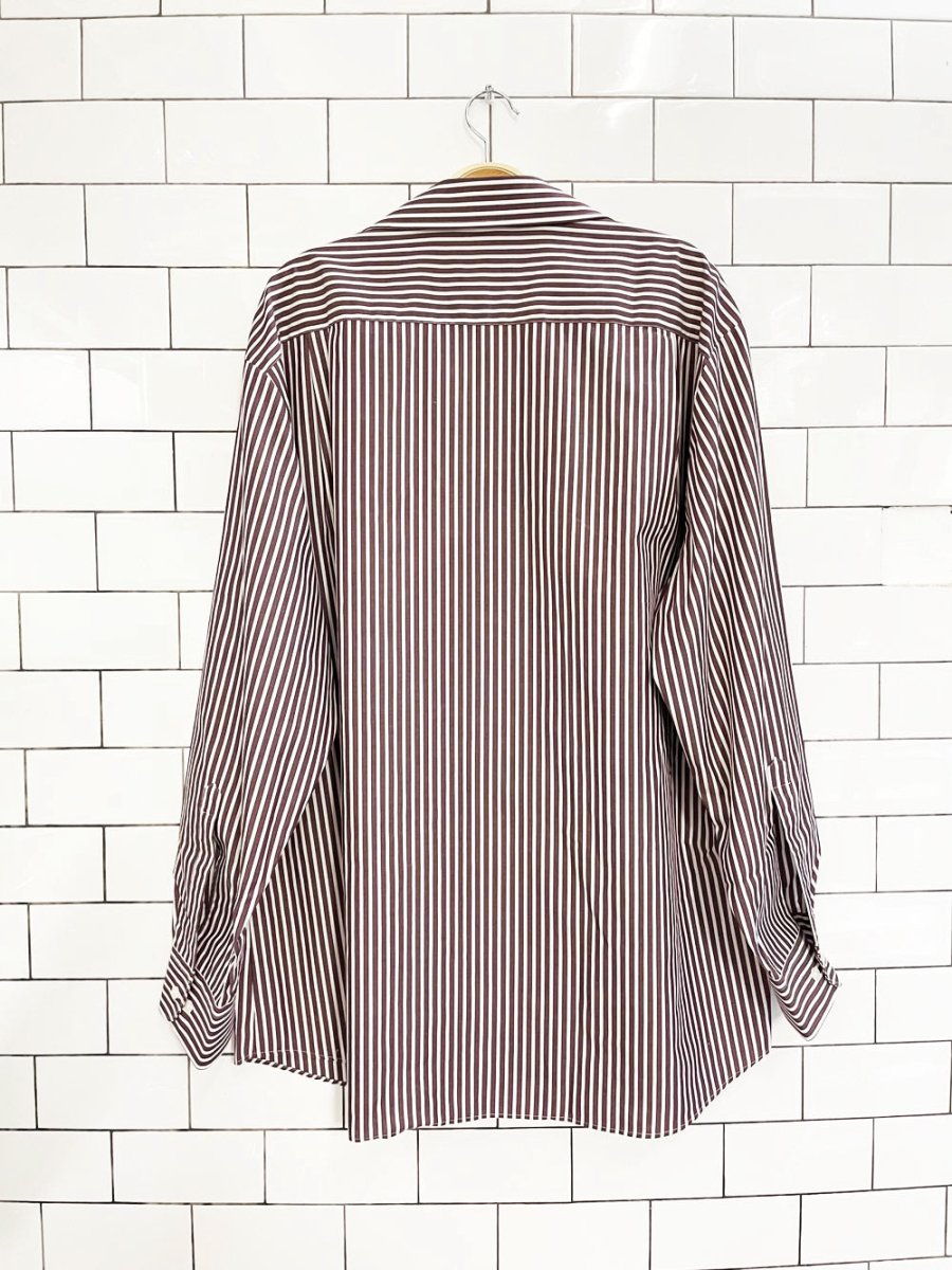 vintage walbusch striped oversized menswear shirt - good market thrift store
