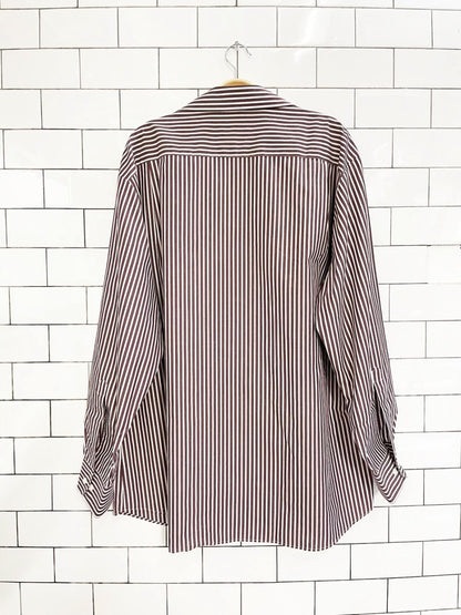 vintage walbusch striped oversized menswear shirt - good market thrift store