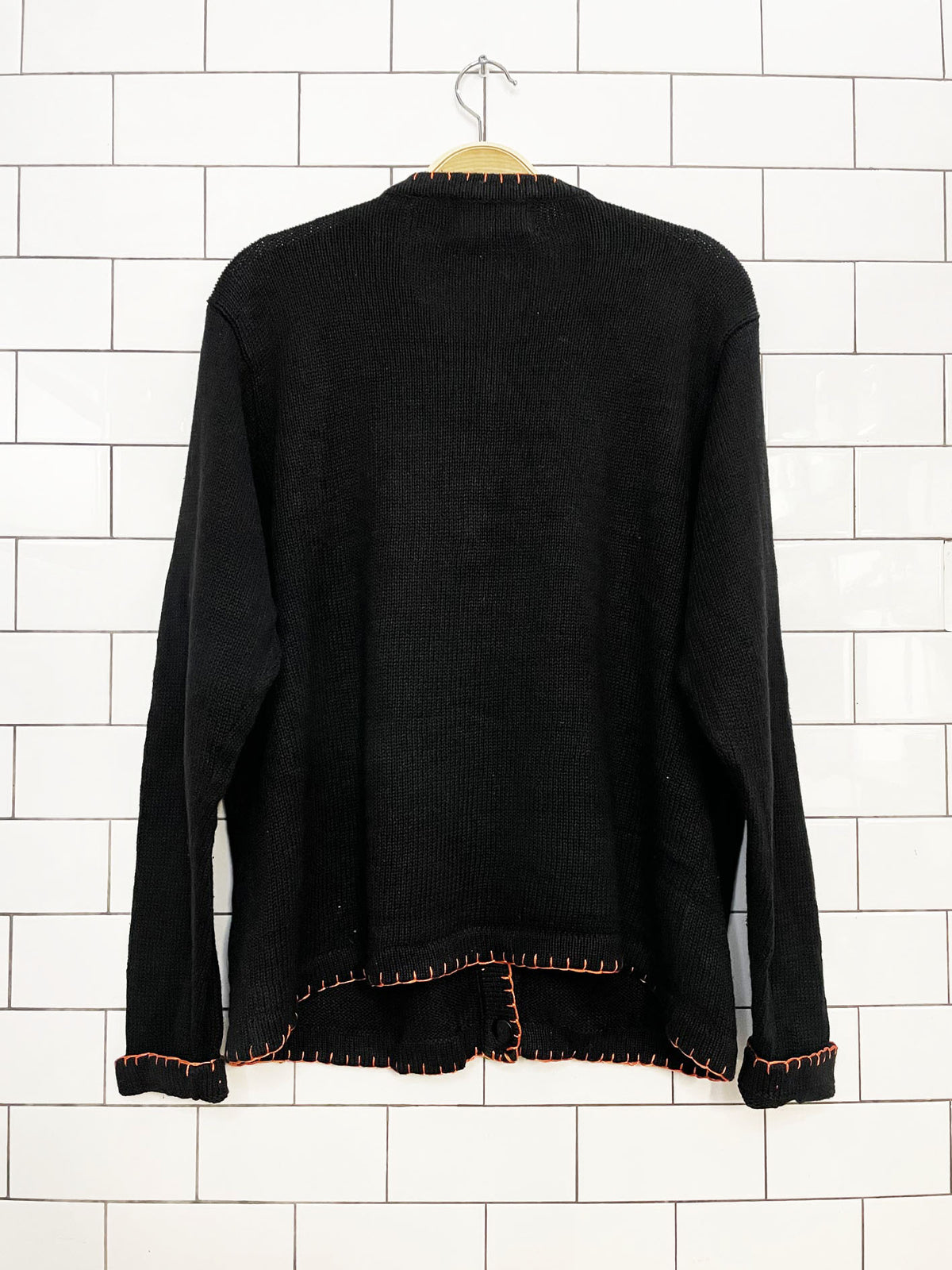 vintage lemongrass ramie-blend knit halloween minimal cardigan sweater
