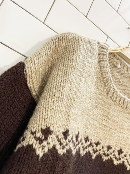 vintage hand - knit wool chunky knit sweater - good market thrift store