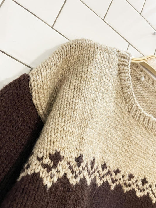 vintage hand - knit wool chunky knit sweater - good market thrift store