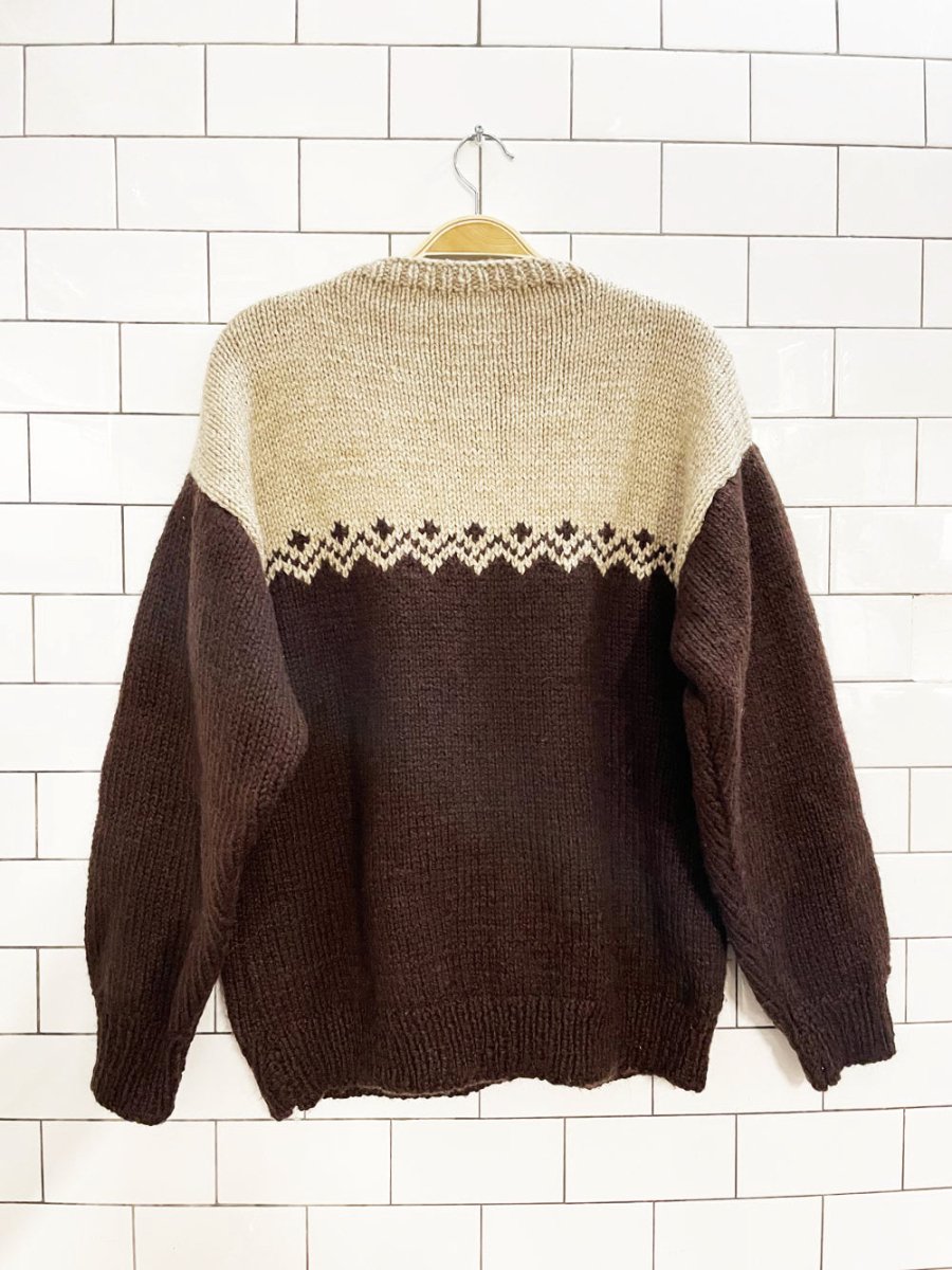 vintage hand - knit wool chunky knit sweater - good market thrift store