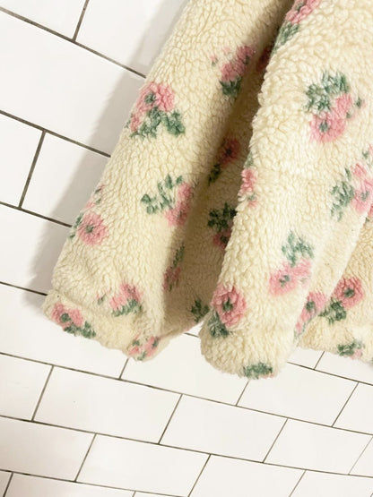 cider 2025 floral sherpa full zip jacket - good market thrift store